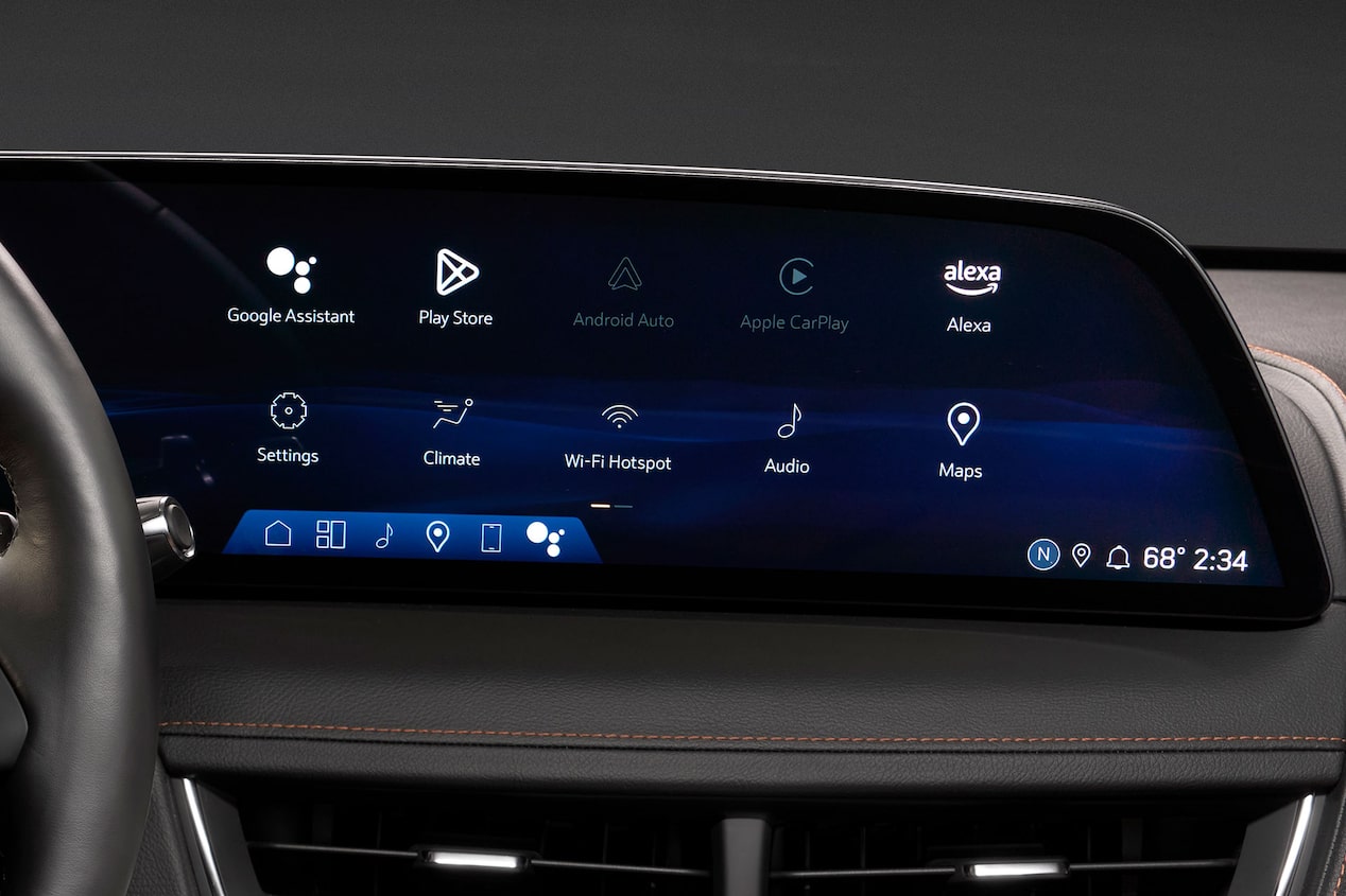 CT5 interior connectivity screen