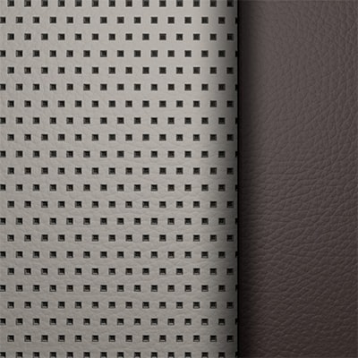 Teak/Light Shale with Perforated Leather Seating Surfaces