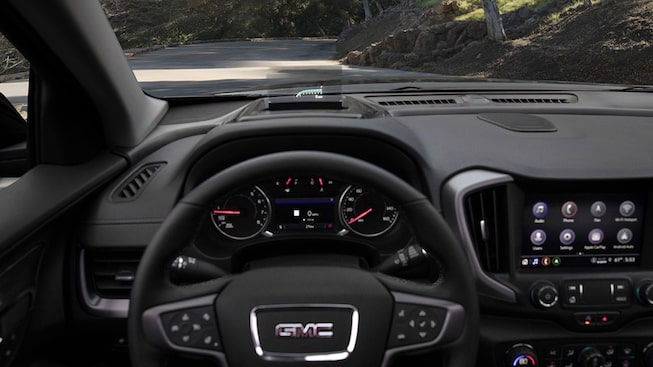 Heads-Up Display on the GMC Terrain AT4 Driving On-Road