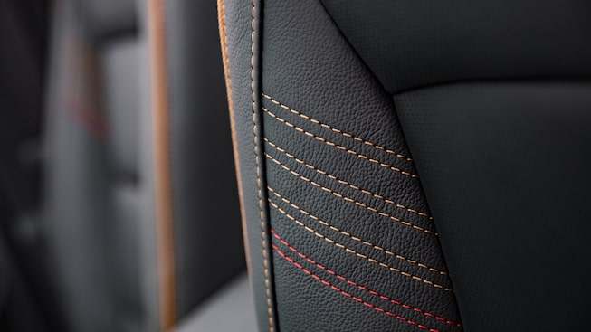 Closeup on Stitching of the Interior Seating on the GMC terrain AT4