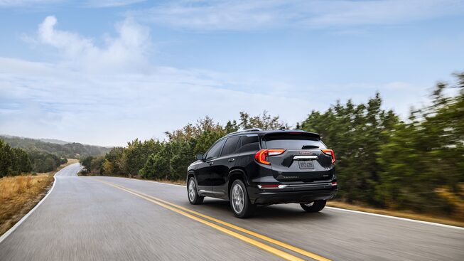 The 2024 Ebony Twilight Metallic GMC Terrain Denali Taking the Scenic Route 