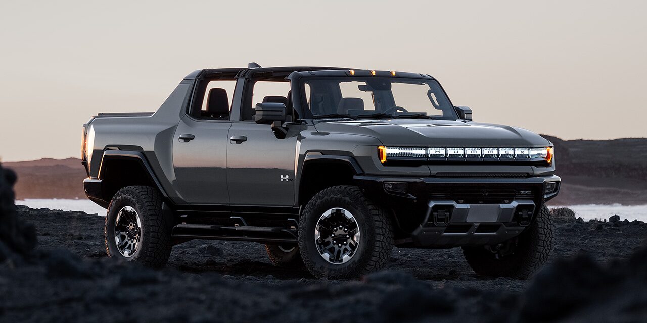 Front Three-Quarter View of the GMC HUMMER EV Pickup Truck