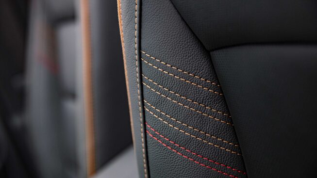 Closeup on Stitching of the Interior Seating on the GMC terrain AT4