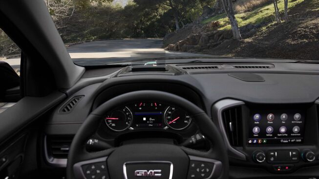 Heads-Up Display on the GMC Terrain AT4 Driving On-Road 