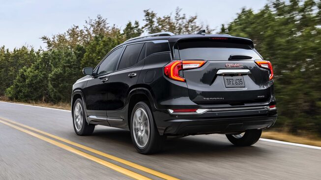 The 2023 Ebony Twilight Metallic GMC Terrain Denali Taking the Scenic Route 