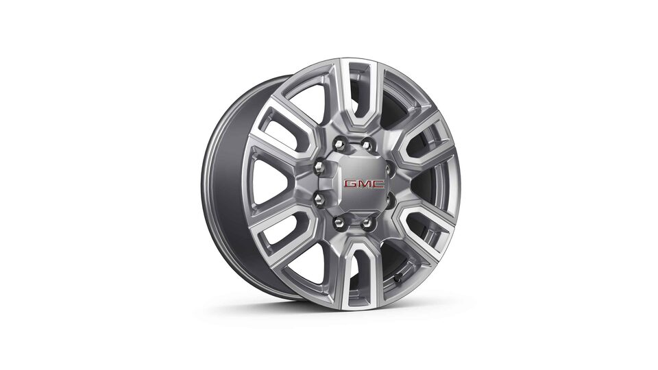 The Sierra HD 20" Machines Aluminum Wheels with Bright Silver Accents 