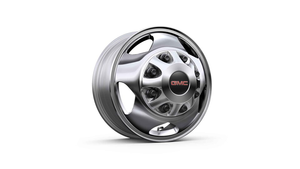 The Sierra HD 17" Forged Polished Aluminum Dual Rear Wheels 
