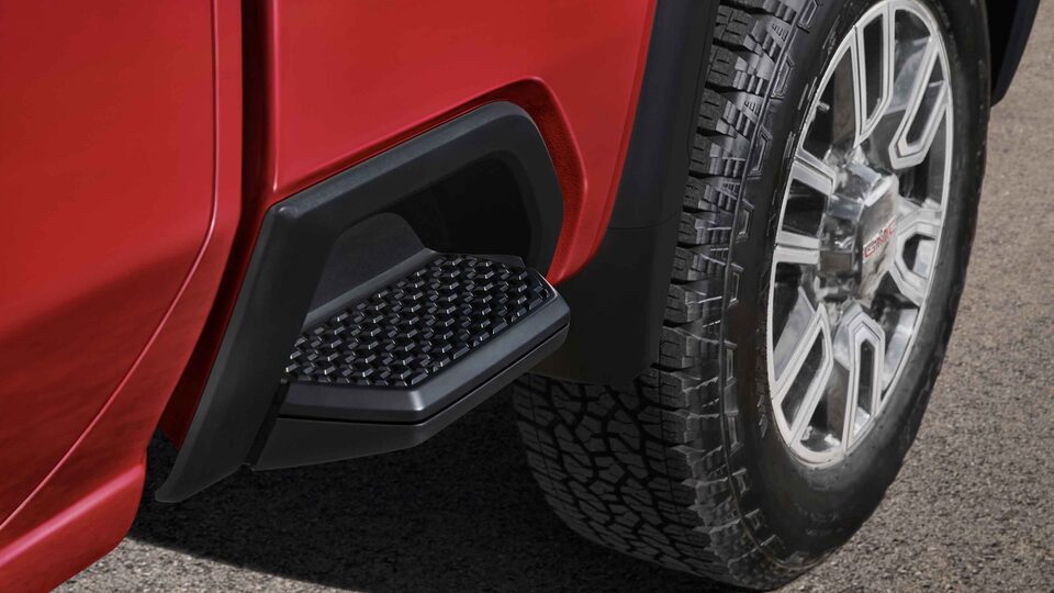 The Conveniently Located side Bed Step of the Sierra HD
