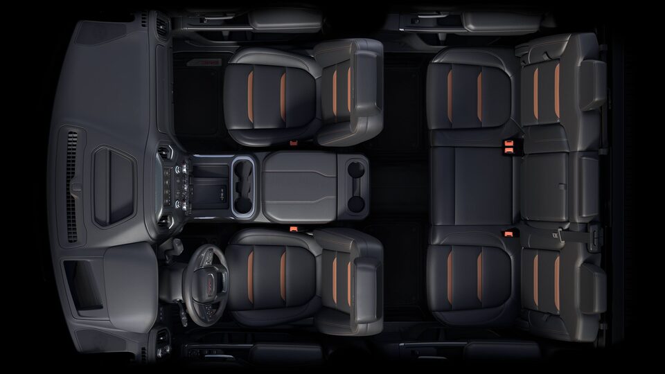 The Gorgeous Jet Black with Kalahari Accents Interior of the Sierra HD AT4