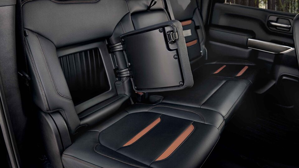 The Convenient Rear Seat Storage of the Sierra AT4 HD