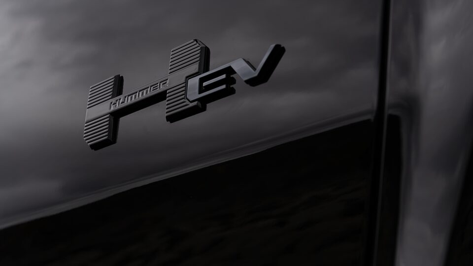 The 2025 GMC Hummer EV Badging on the Exterior