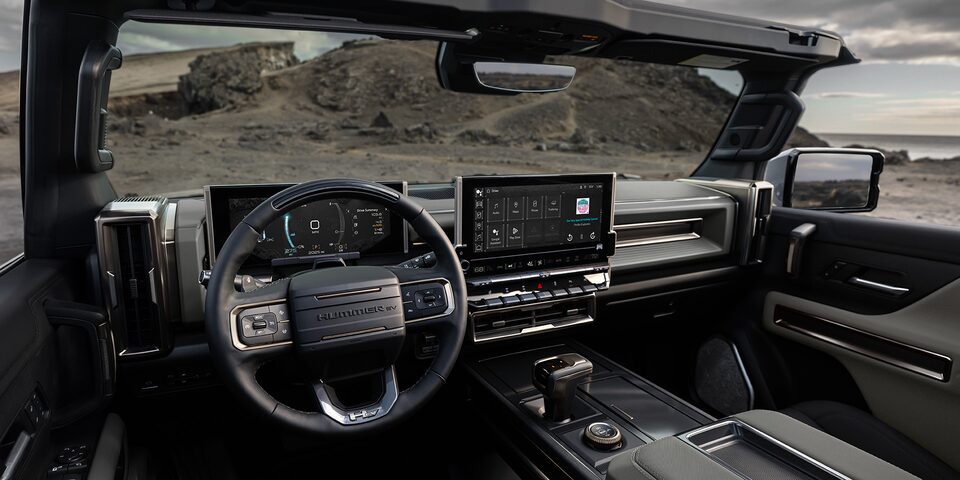 Interior View of the Dashboard in the 2025 GMC Hummer EV Pickup Truck