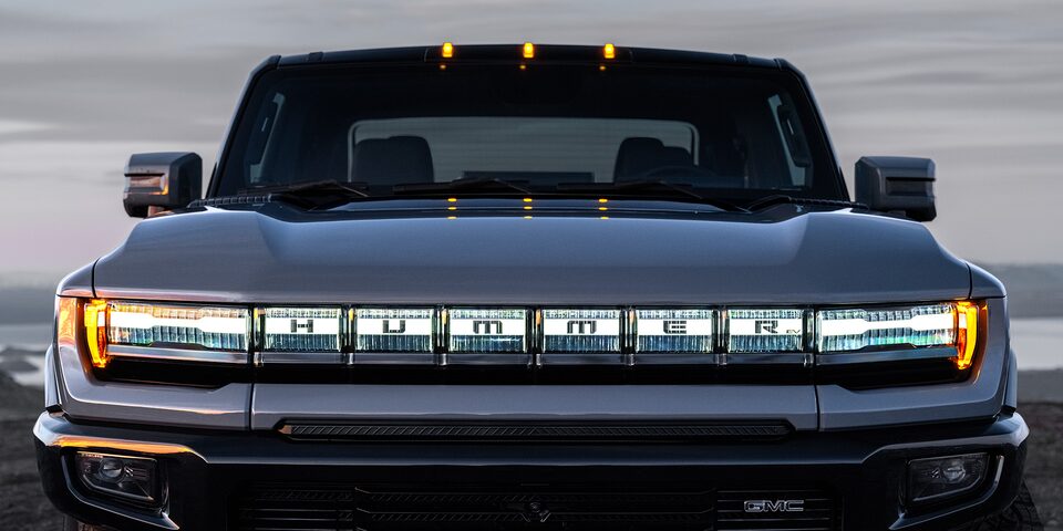Head on View of the GMC Hummer EV Pickup Truck