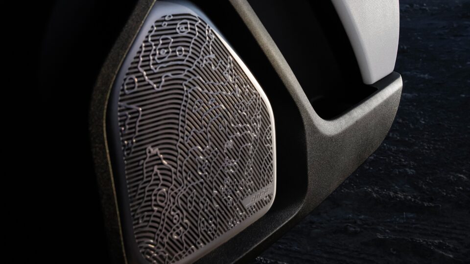 Close-Up View of the a Bose Audio Speaker in the 2025 Hummer EV Pickup Truck