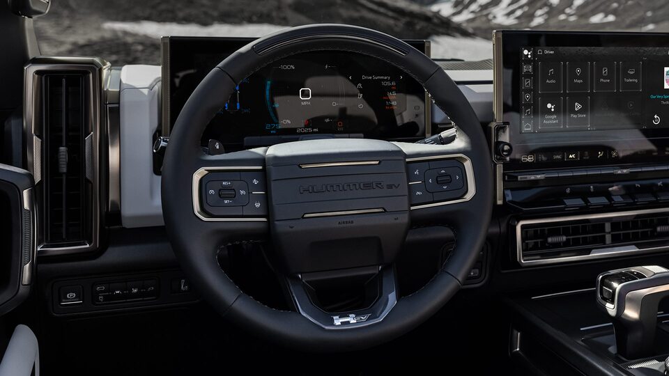 Close-Up View of the 2025 Hummer EV In-Vehicle Apps Menu on the Infotainment Screen