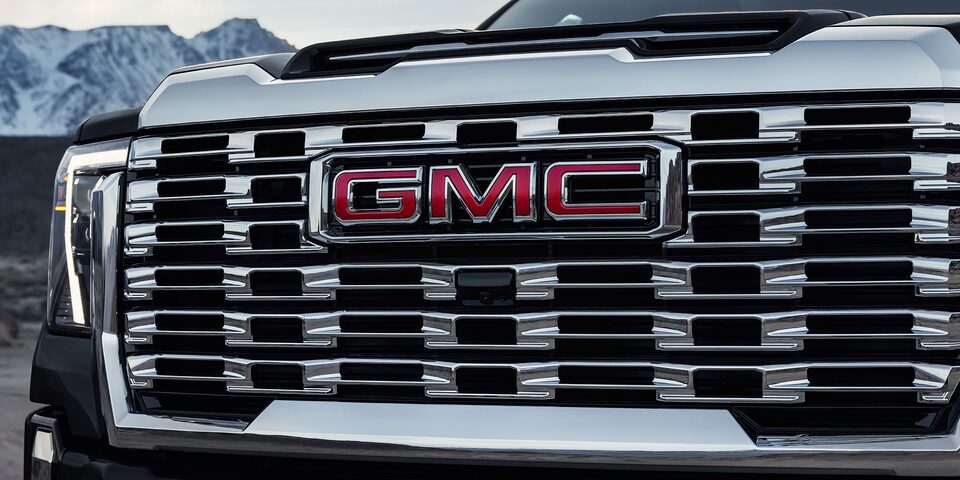 Close-Up of the Grille on a 2025 GMC Sierra HD Denali Luxury Truck