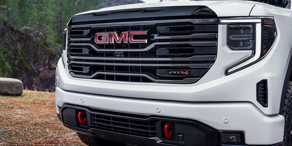Close-up View of the GMC Sierra AT4 Grille