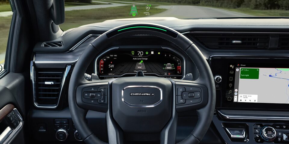 Close-up of the Driver Dashboard Displaying Super Cruise
