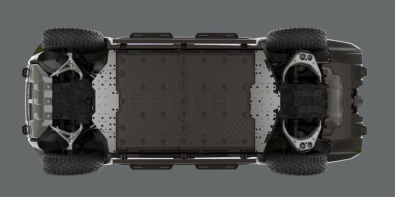 The 2026 GMC HUMMER EV Electric SUV's Full Underbody Armor