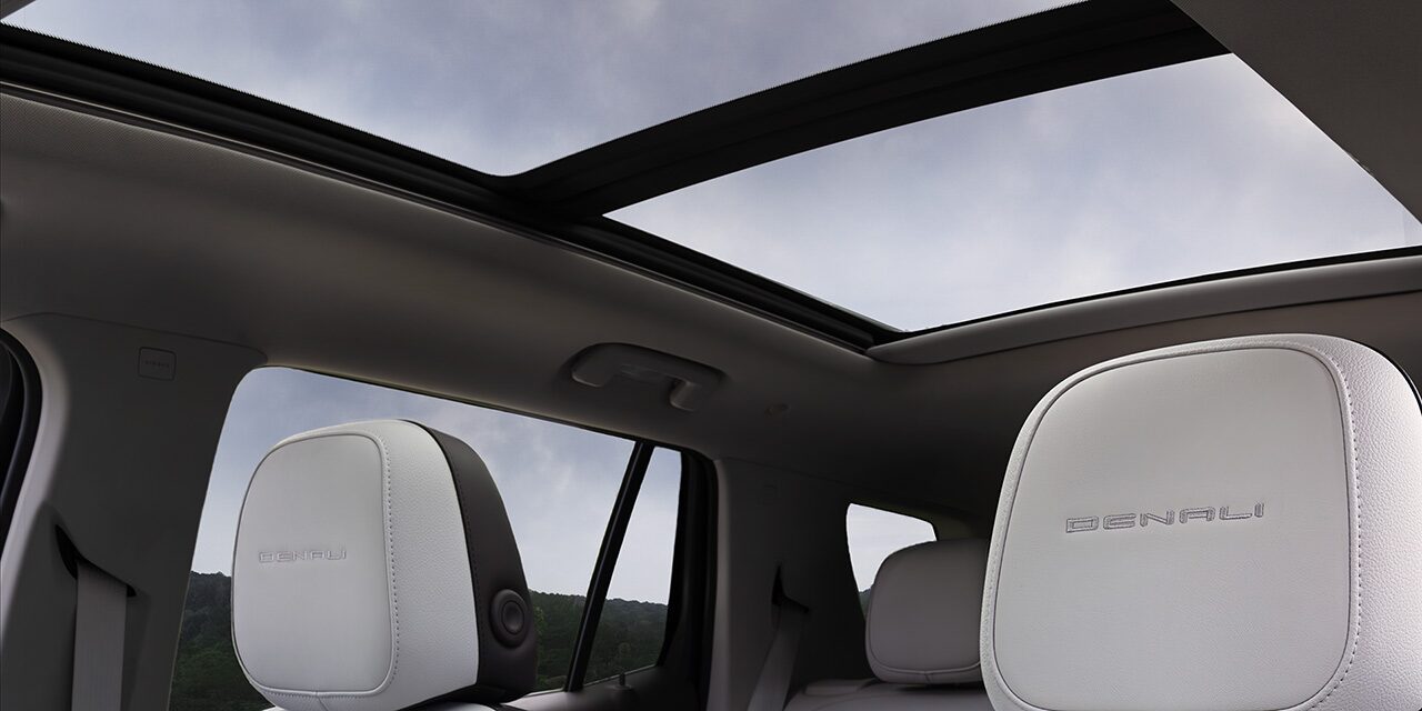Interior View of the Panoramic Sunroof in the 2026 GMC Terrain Denali