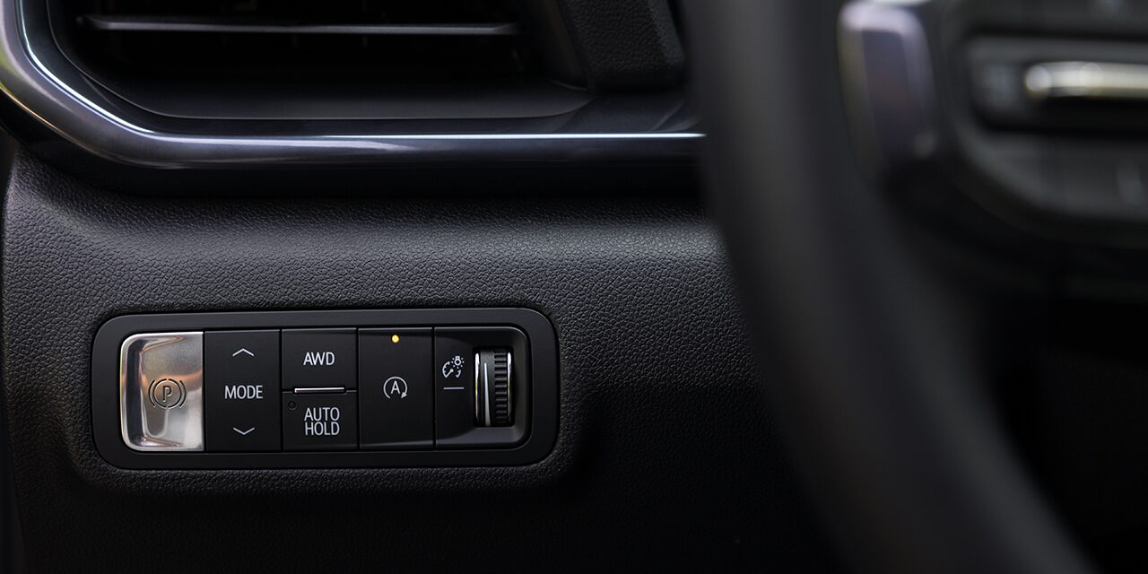 Close-up of the Five Selectable Drive Modes in the 2026 GMC Terrain Compact SUV