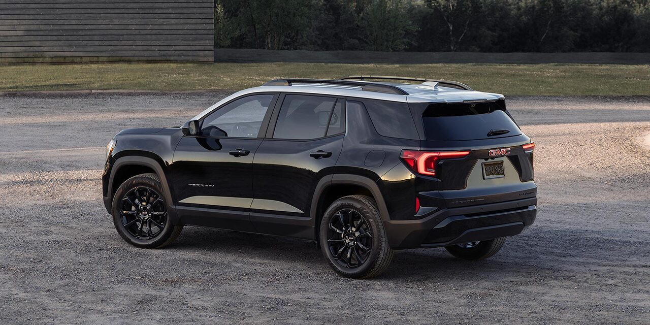 Rear Three-Quarter View of the 2026 GMC Terrain Elevation Compact SUV