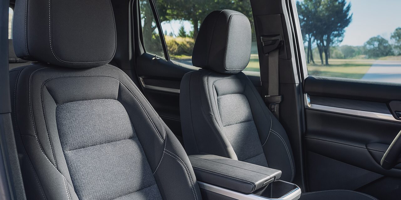 Interior View of the Front Row Seats in the 2026 GMC Terrain Elevation