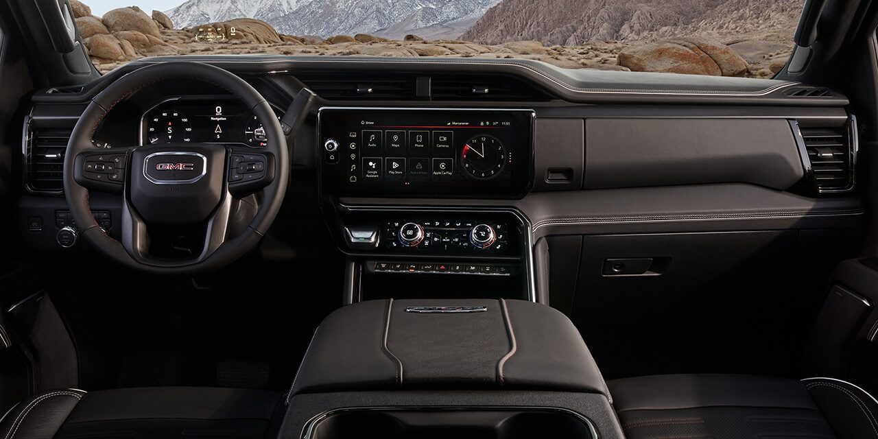 Close-up View of the Seat Controls in a 2026 GMC Sierra HD AT4 Heavy Duty Off-Road Truck