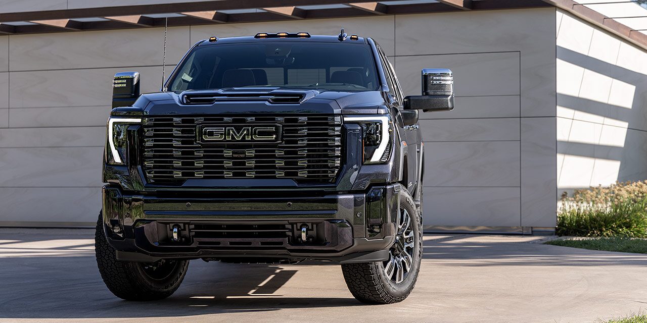 Front View of a 2026 GMC Sierra Denali Ultimate Truck Parked in a Driveway